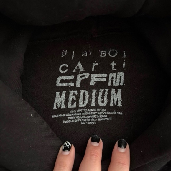 Playboi Carti Cactus Plant Flea Market CPFM Whole Lotta Red WLR Black Hoodie - Picture 2 of 5